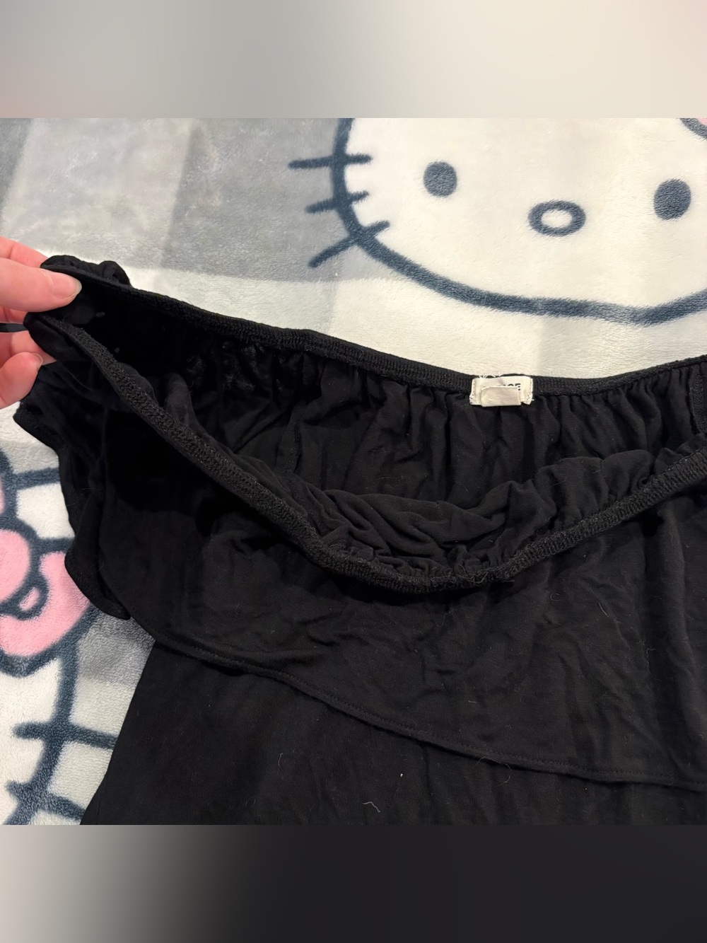 Garage Black Off Shoulder Ruffle Top - Picture 4 of 5